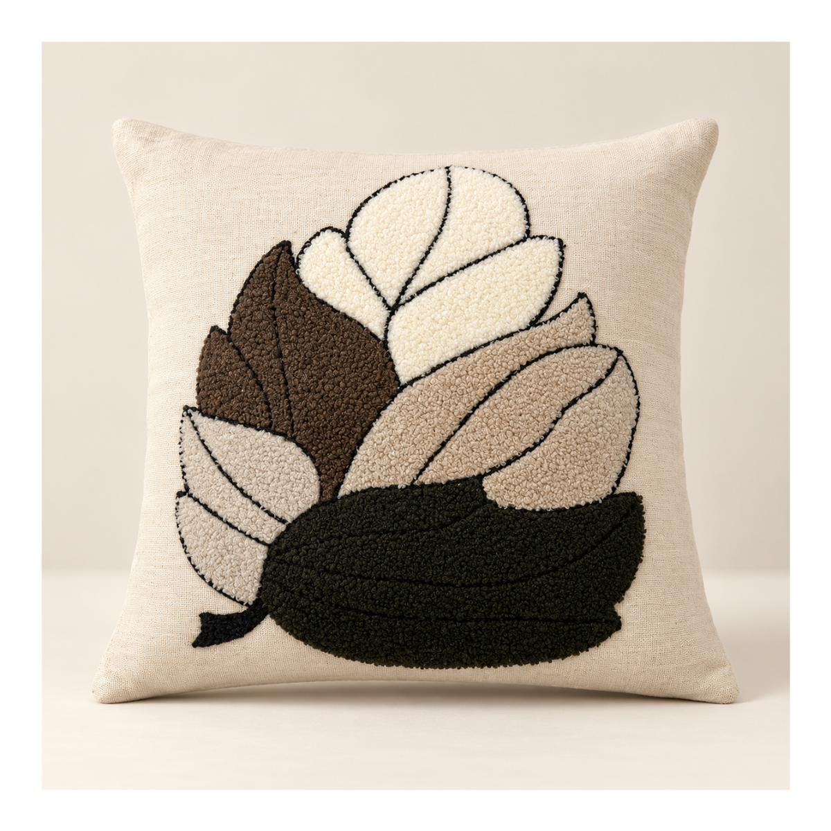 Abstract Leaf Tufted Cushion