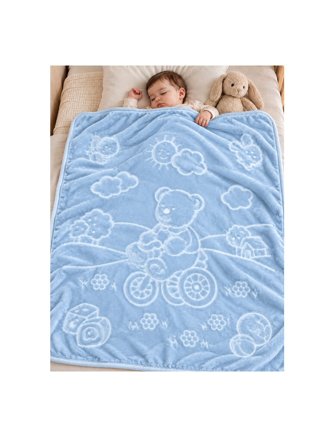Teddy Plush Baby Blanket