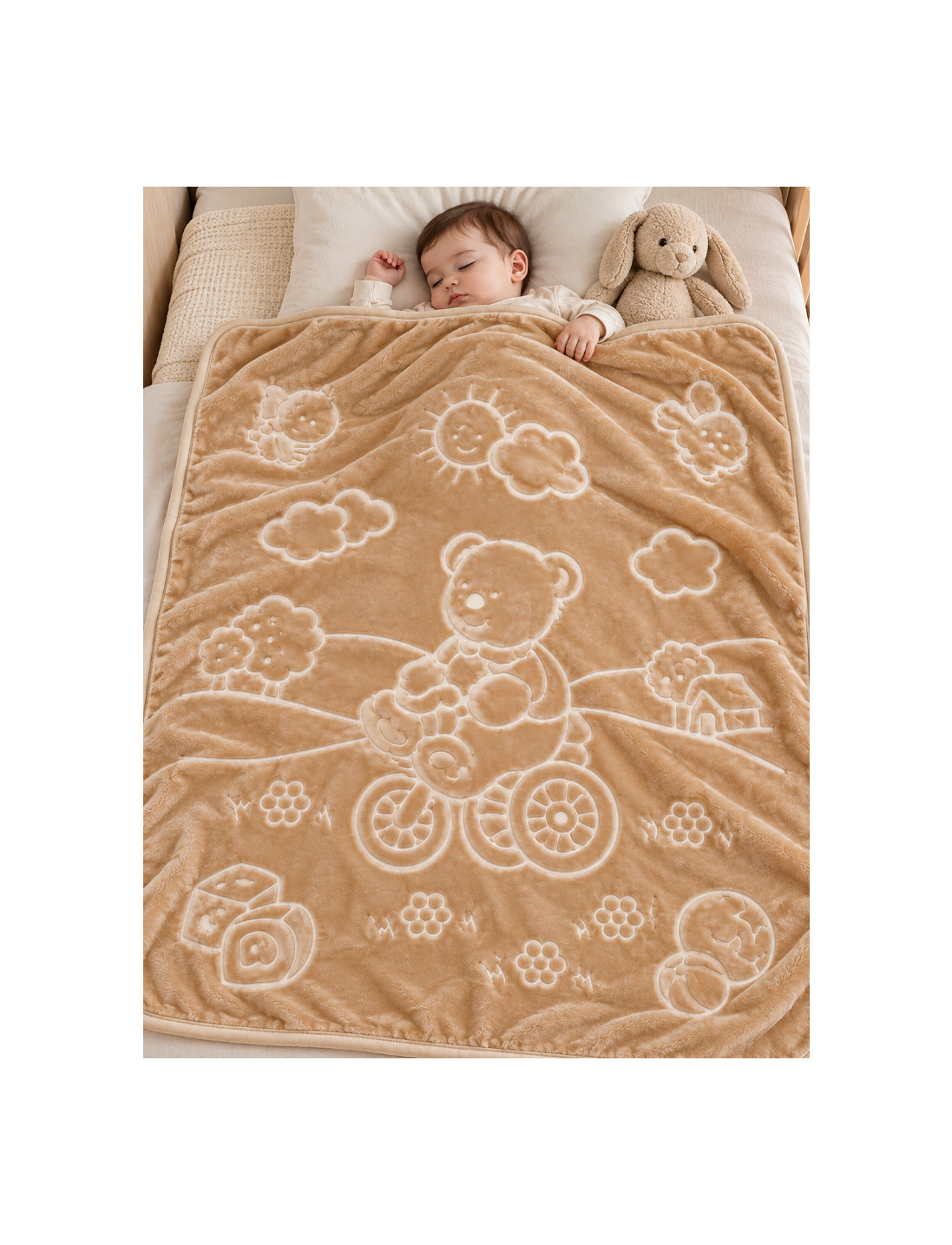 Teddy Plush Baby Blanket